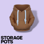3D Printed Hoodie Storage Pots – Quirky Desk Organizer & Novelty Can Holder