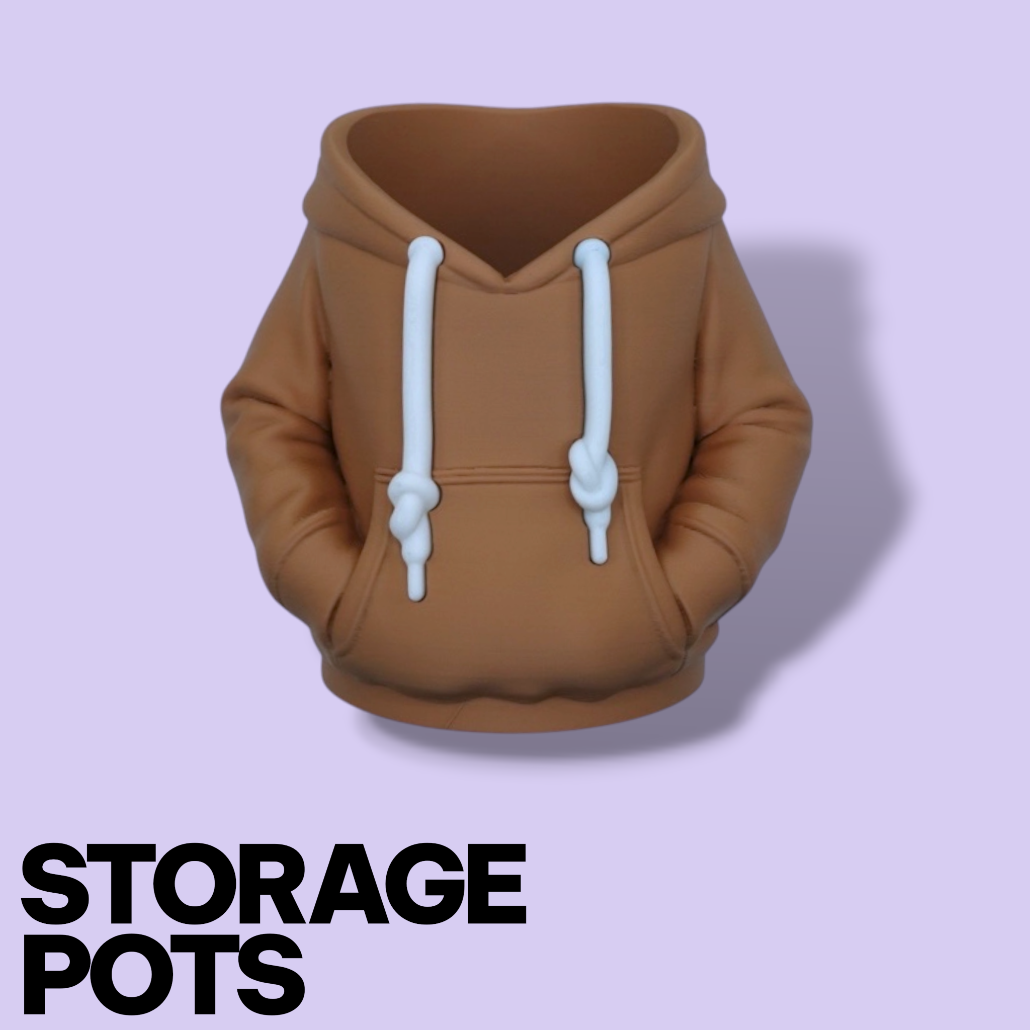 3D Printed Hoodie Storage Pots – Quirky Desk Organizer & Novelty Can Holder