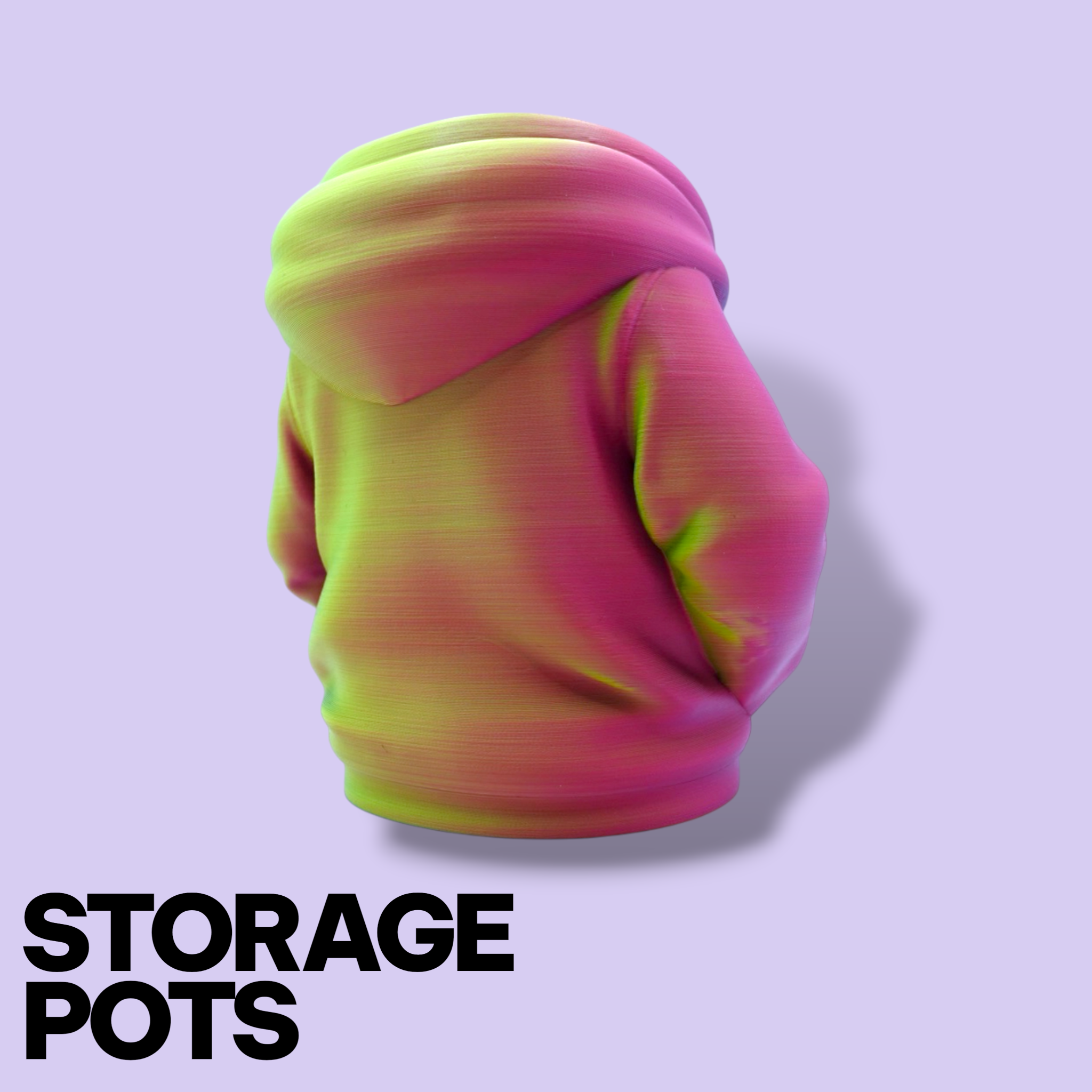 3D Printed Hoodie Storage Pots – Quirky Desk Organizer & Novelty Can Holder