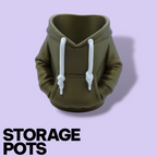 3D Printed Hoodie Storage Pots – Quirky Desk Organizer & Novelty Can Holder