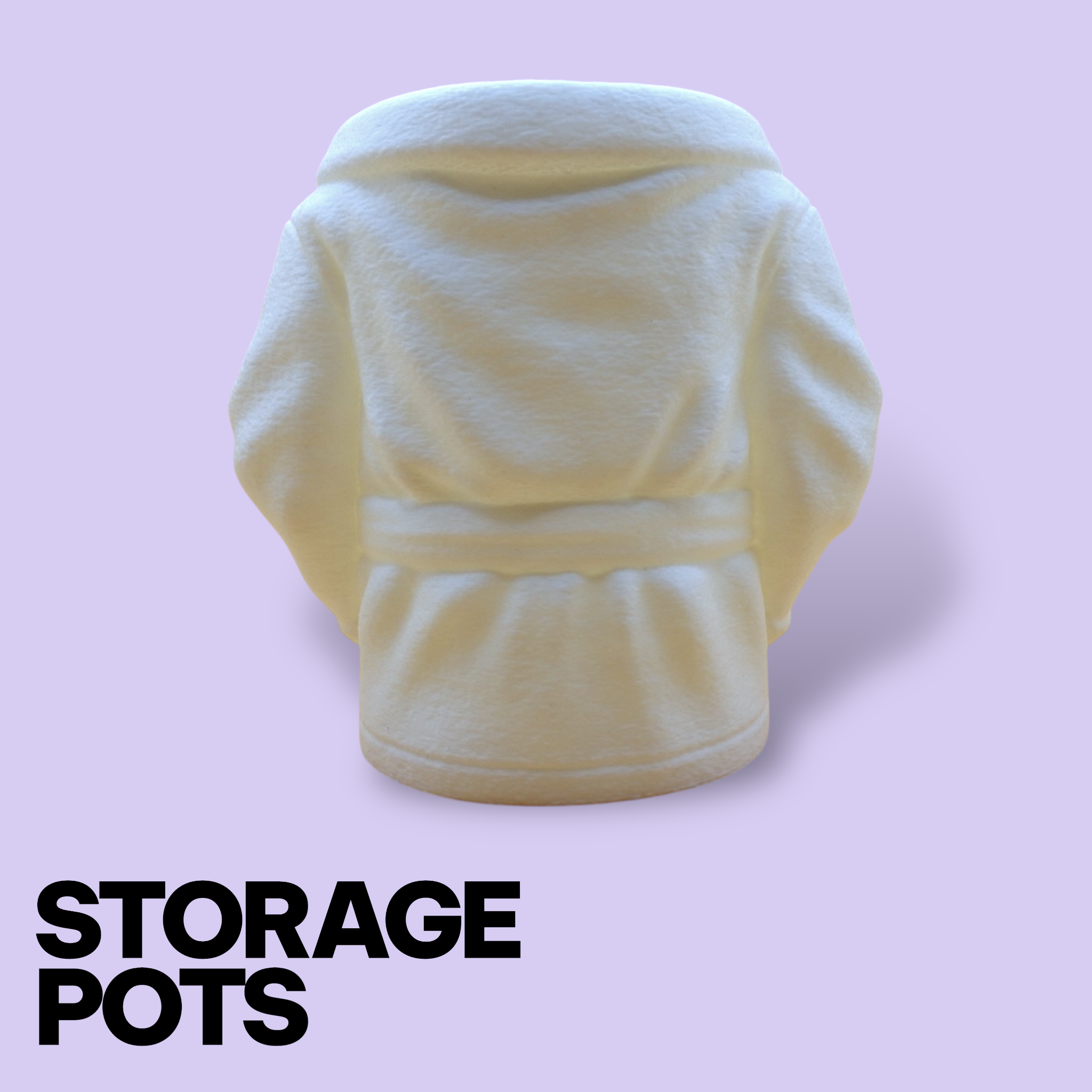 3D Printed Dressing Gown Storage Pots – Quirky Desk Organizer & Novelty Can Holder
