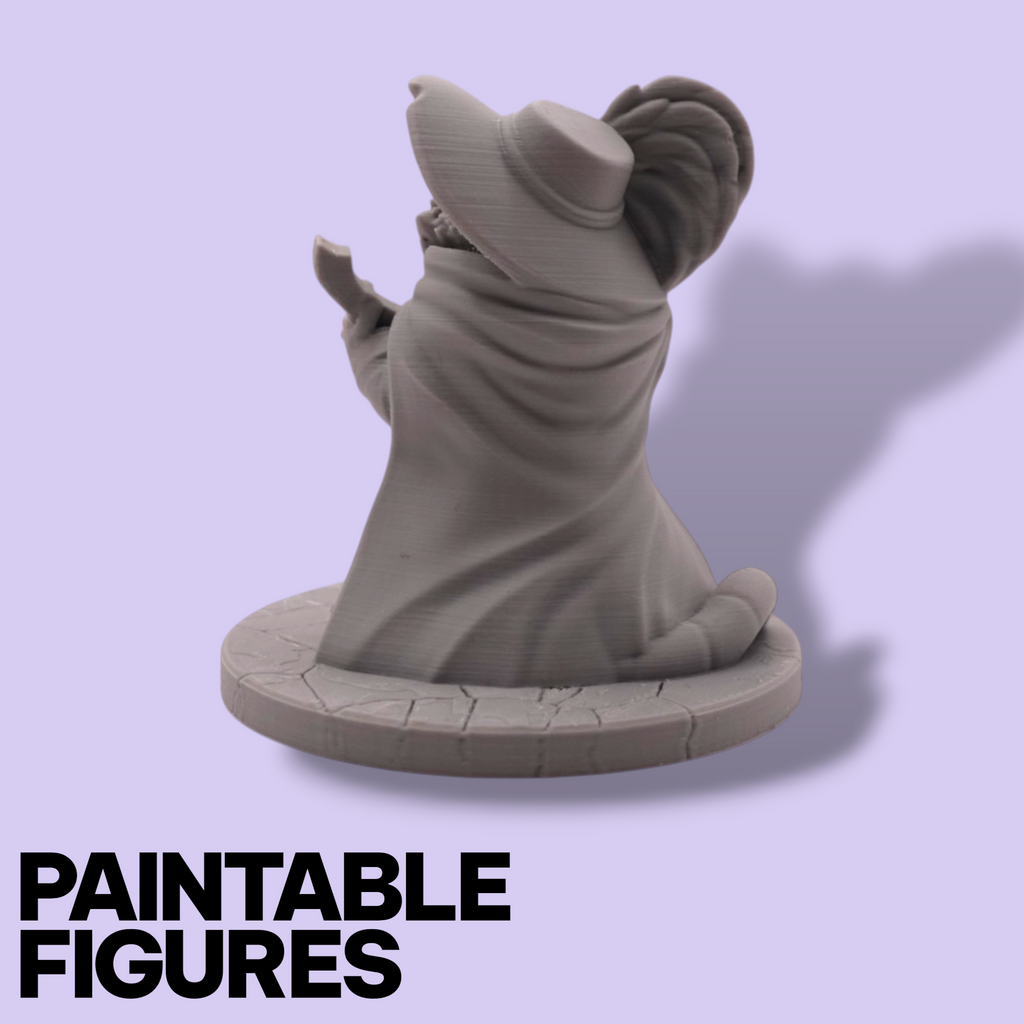 Rat Bard Fantasy Miniature – 75mm Paintable Scale Figure | Tabletop RPG Lute Player Minstrel