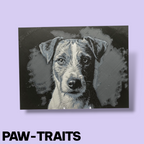 Monochrome "Paw-Traits" Textured Dog Art – 3D Printed Filament Painting (200x150mm)