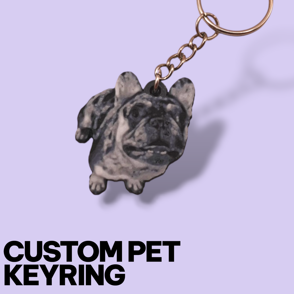 Custom Pet Photo Keychain – Personalized 3D Textured Keyring | Gift for Pet Lovers