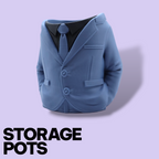 3D Printed Suit Storage Pots – Quirky Desk Organizer & Novelty Can Holder