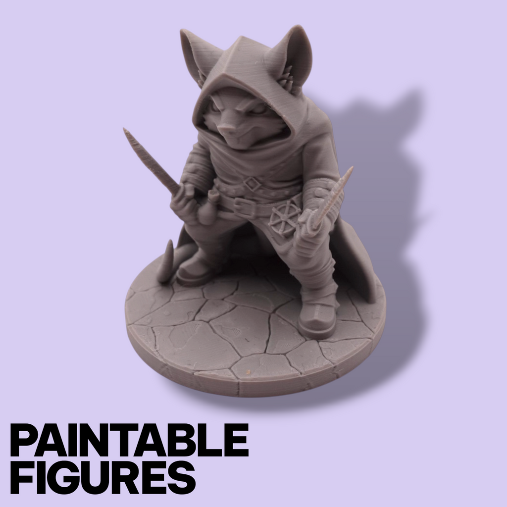 Rat Rogue Fantasy Miniature – 75mm Paintable Scale Figure | Tabletop RPG Thief Assassin