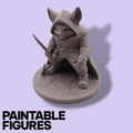 Rat Rogue Fantasy Miniature – 75mm Paintable Scale Figure | Tabletop RPG Thief Assassin