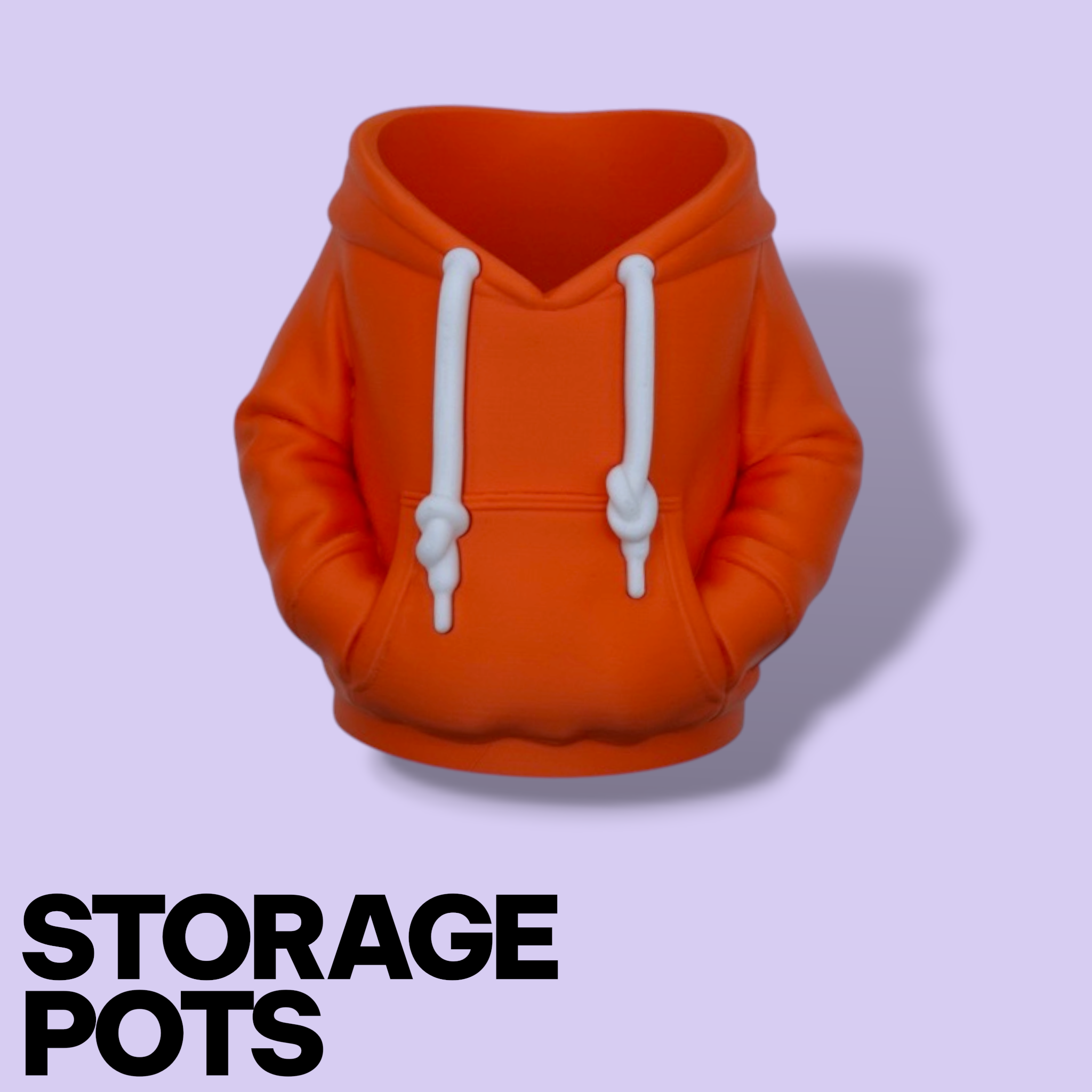 3D Printed Hoodie Storage Pots – Quirky Desk Organizer & Novelty Can Holder