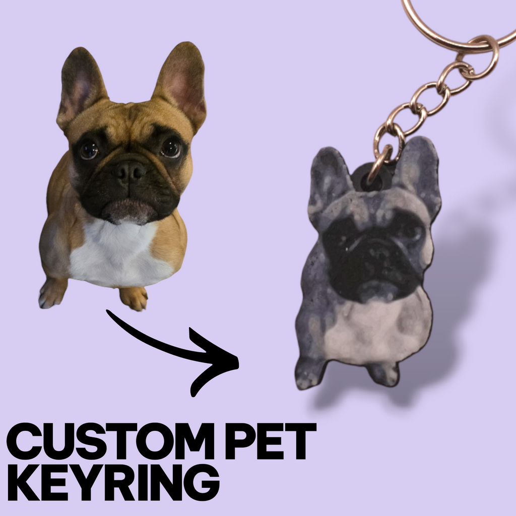 Custom Pet Photo Keychain – Personalized 3D Textured Keyring | Gift for Pet Lovers