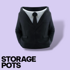 3D Printed Suit Storage Pots – Quirky Desk Organizer & Novelty Can Holder