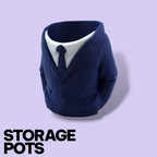 3D Printed Suit Storage Pots – Quirky Desk Organizer & Novelty Can Holder