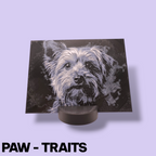 Monochrome "Paw-Traits" Textured Dog Art – 3D Printed Filament Painting (200x150mm)