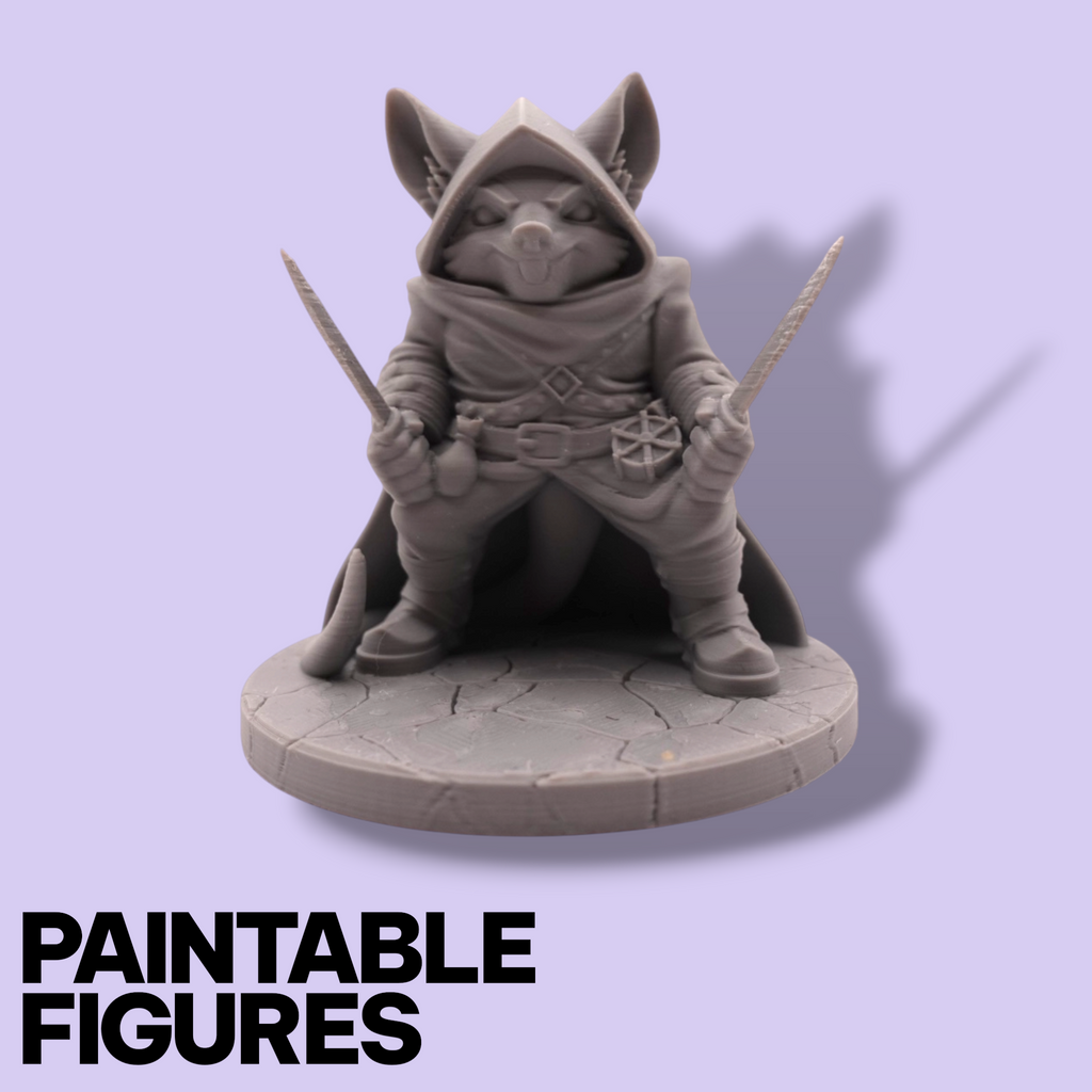 Rat Rogue Fantasy Miniature – 75mm Paintable Scale Figure | Tabletop RPG Thief Assassin