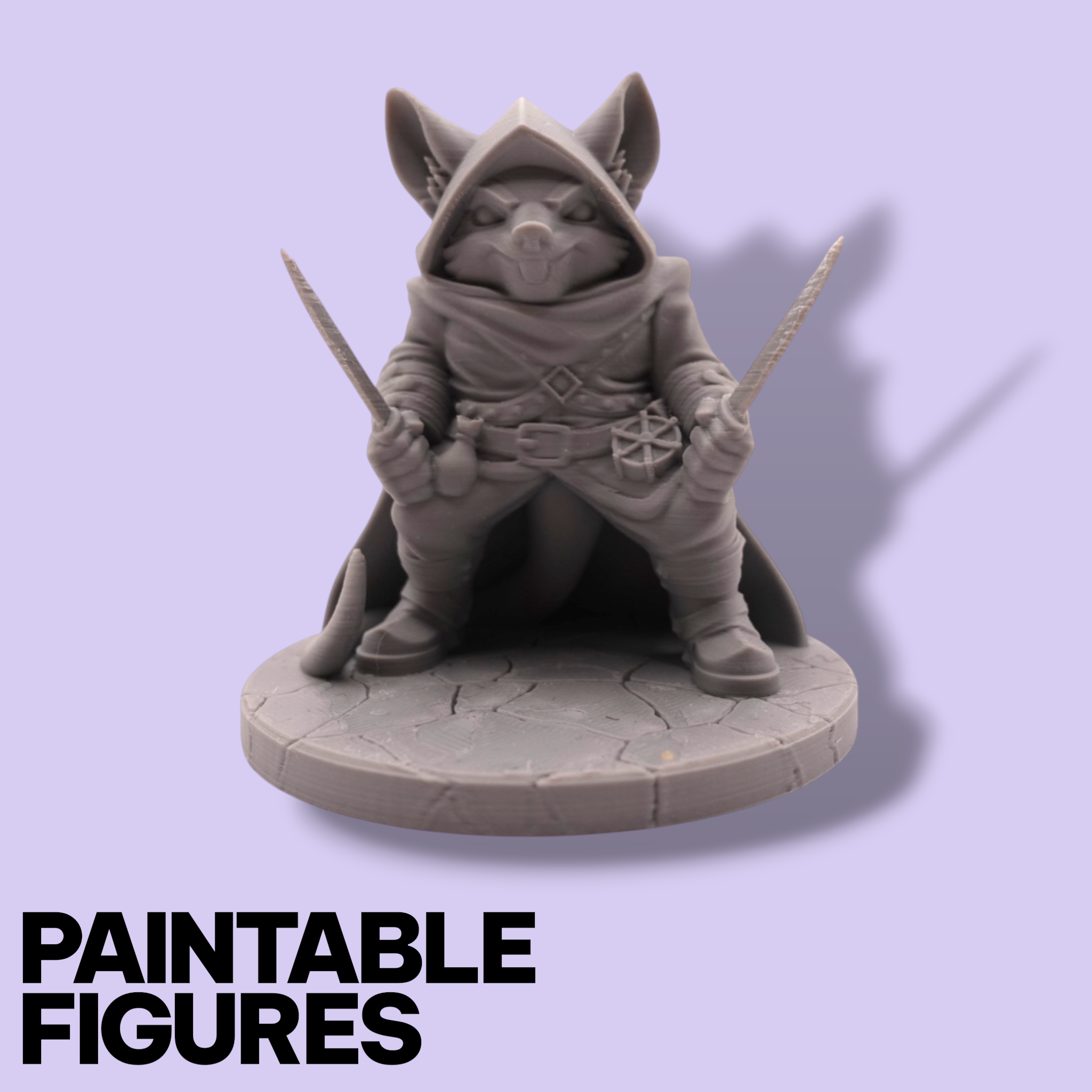Rat Rogue Fantasy Miniature – 75mm Paintable Scale Figure | Tabletop RPG Thief Assassin