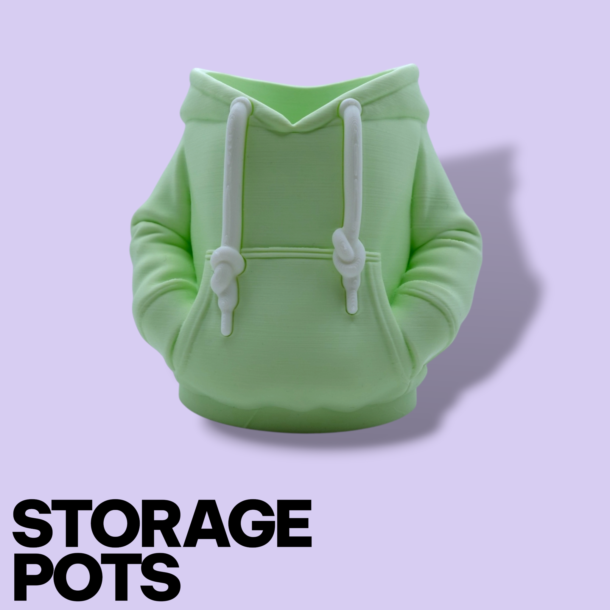 3D Printed Hoodie Storage Pots – Quirky Desk Organizer & Novelty Can Holder