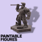 Hammer Goliath Fantasy Miniature – 75mm Paintable Scale Figure | Tabletop RPG Heavy Armor Juggernaut