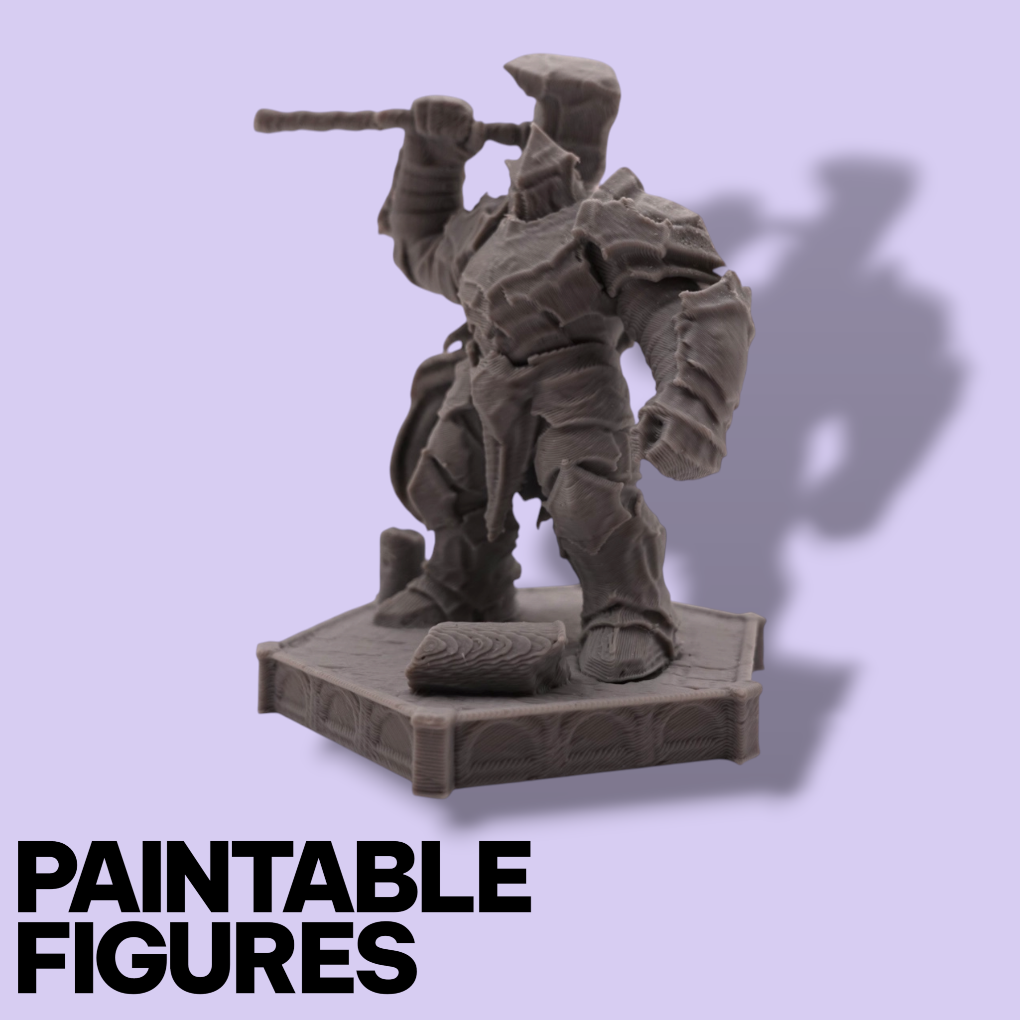 Hammer Goliath Fantasy Miniature – 75mm Paintable Scale Figure | Tabletop RPG Heavy Armor Juggernaut