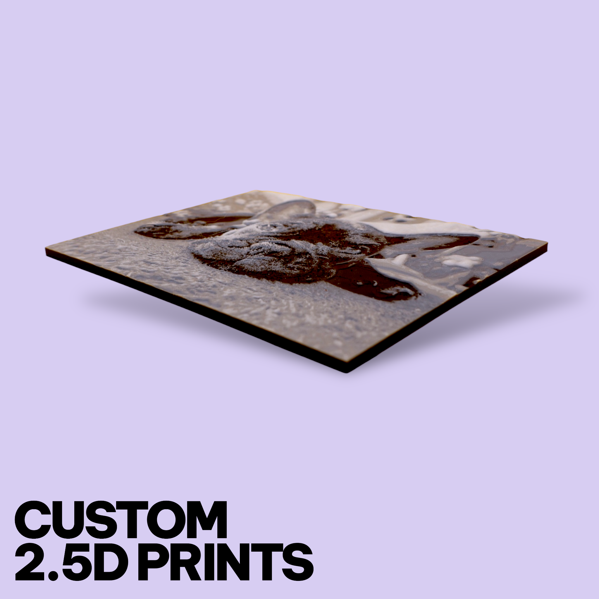 Custom Pet Photo "Paw-Trait" – Personalized 3D Textured Art Print & Display Stand