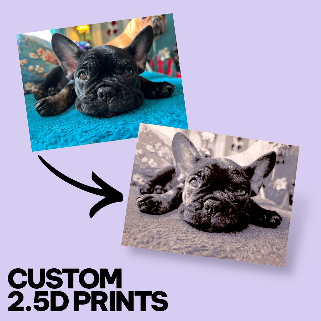Custom Pet Photo "Paw-Trait" – Personalized 3D Textured Art Print & Display Stand