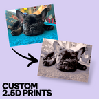 Custom Pet Photo "Paw-Trait" – Personalized 3D Textured Art Print & Display Stand