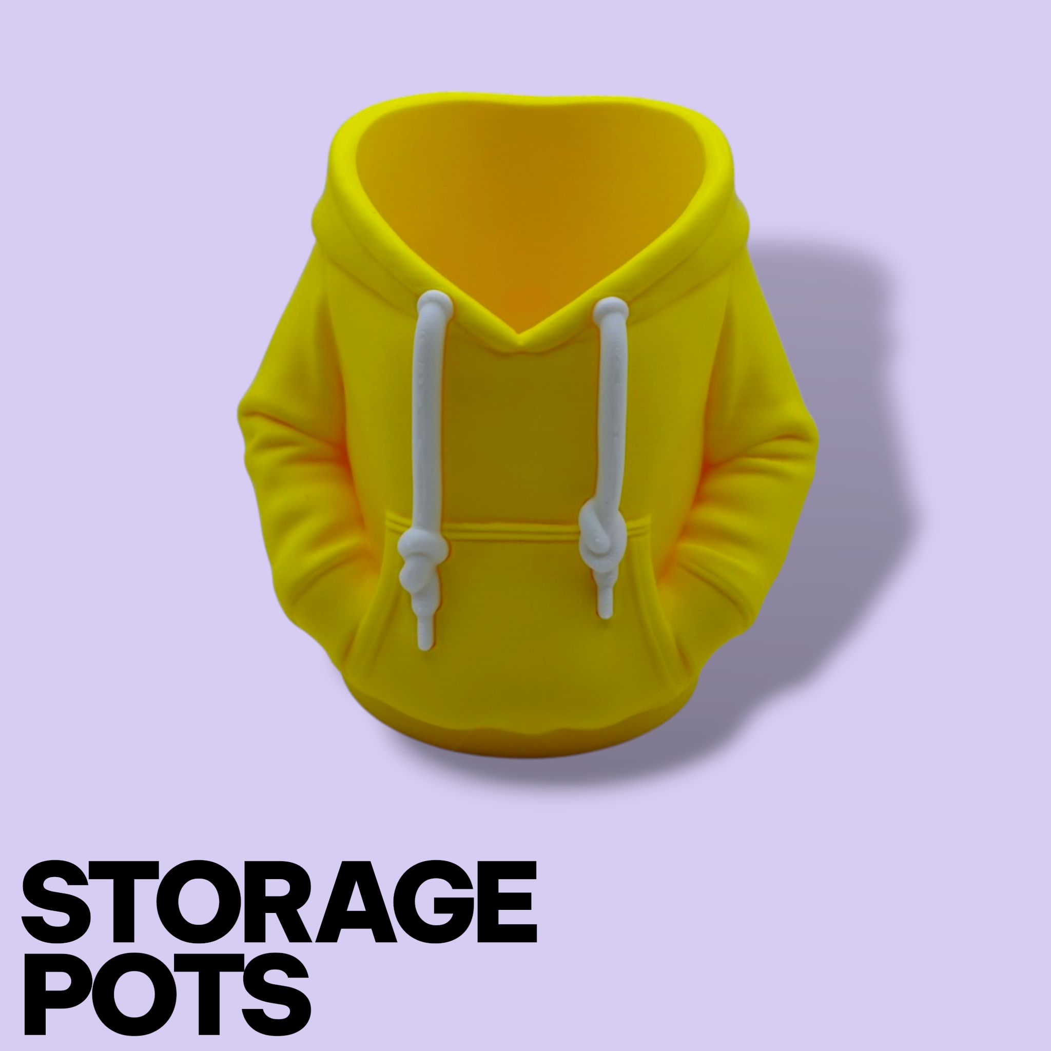 3D Printed Hoodie Storage Pots – Quirky Desk Organizer & Novelty Can Holder