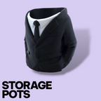 3D Printed Suit Storage Pots – Quirky Desk Organizer & Novelty Can Holder