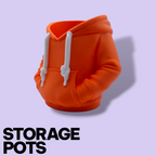 3D Printed Hoodie Storage Pots – Quirky Desk Organizer & Novelty Can Holder