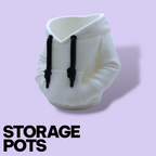 3D Printed Hoodie Storage Pots – Quirky Desk Organizer & Novelty Can Holder