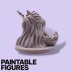 Axeman Wolf Fantasy Miniature – 75mm Paintable Scale Figure | Tabletop RPG Barbarian Warrior