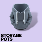 3D Printed Hoodie Storage Pots – Quirky Desk Organizer & Novelty Can Holder