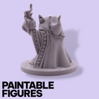 Warlock Owl Fantasy Miniature – 75mm Paintable Scale Figure | Tabletop RPG Wizard Mage Staff