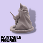 Rat Rogue Fantasy Miniature – 75mm Paintable Scale Figure | Tabletop RPG Thief Assassin