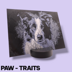 Monochrome "Paw-Traits" Textured Dog Art – 3D Printed Filament Painting (200x150mm)