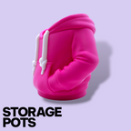 3D Printed Hoodie Storage Pots – Quirky Desk Organizer & Novelty Can Holder