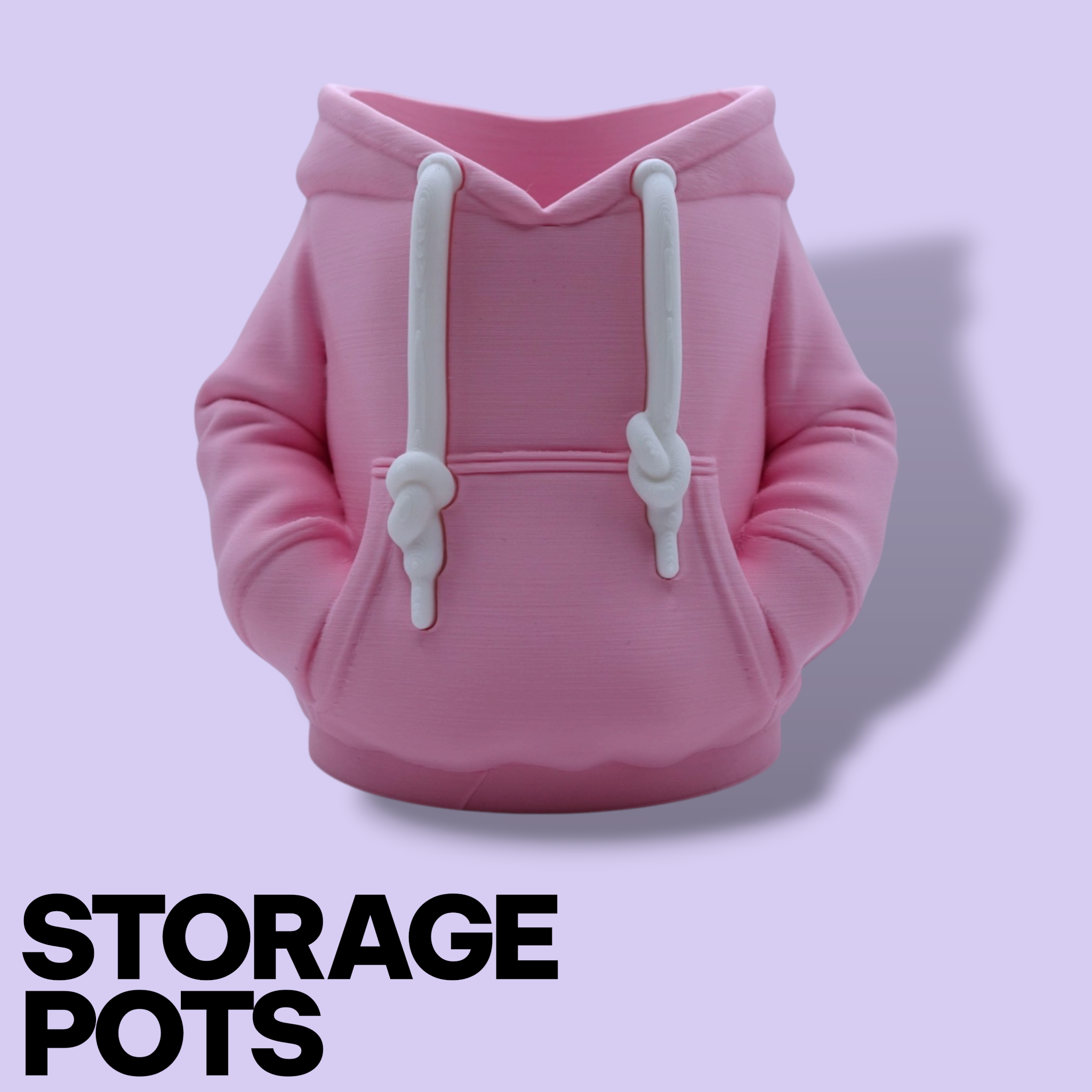 3D Printed Hoodie Storage Pots – Quirky Desk Organizer & Novelty Can Holder