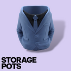 3D Printed Suit Storage Pots – Quirky Desk Organizer & Novelty Can Holder