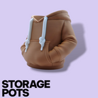 3D Printed Hoodie Storage Pots – Quirky Desk Organizer & Novelty Can Holder