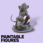 Cerberus 3-Headed Beast Miniature – Paintable 3D Print Figure (32mm & 75mm Scales) | Tabletop RPG Underworld Encounter