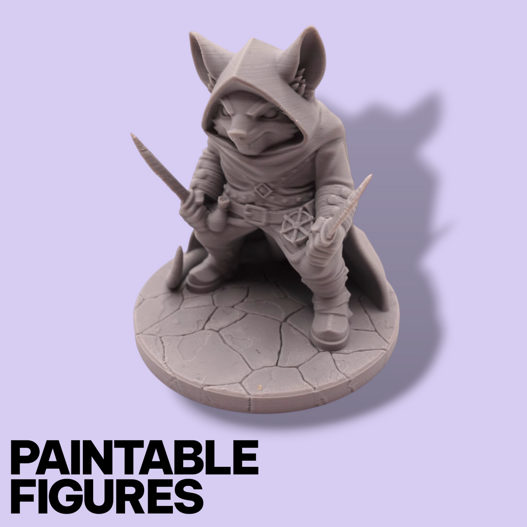 Rat Rogue Fantasy Miniature – 75mm Paintable Scale Figure | Tabletop RPG Thief Assassin