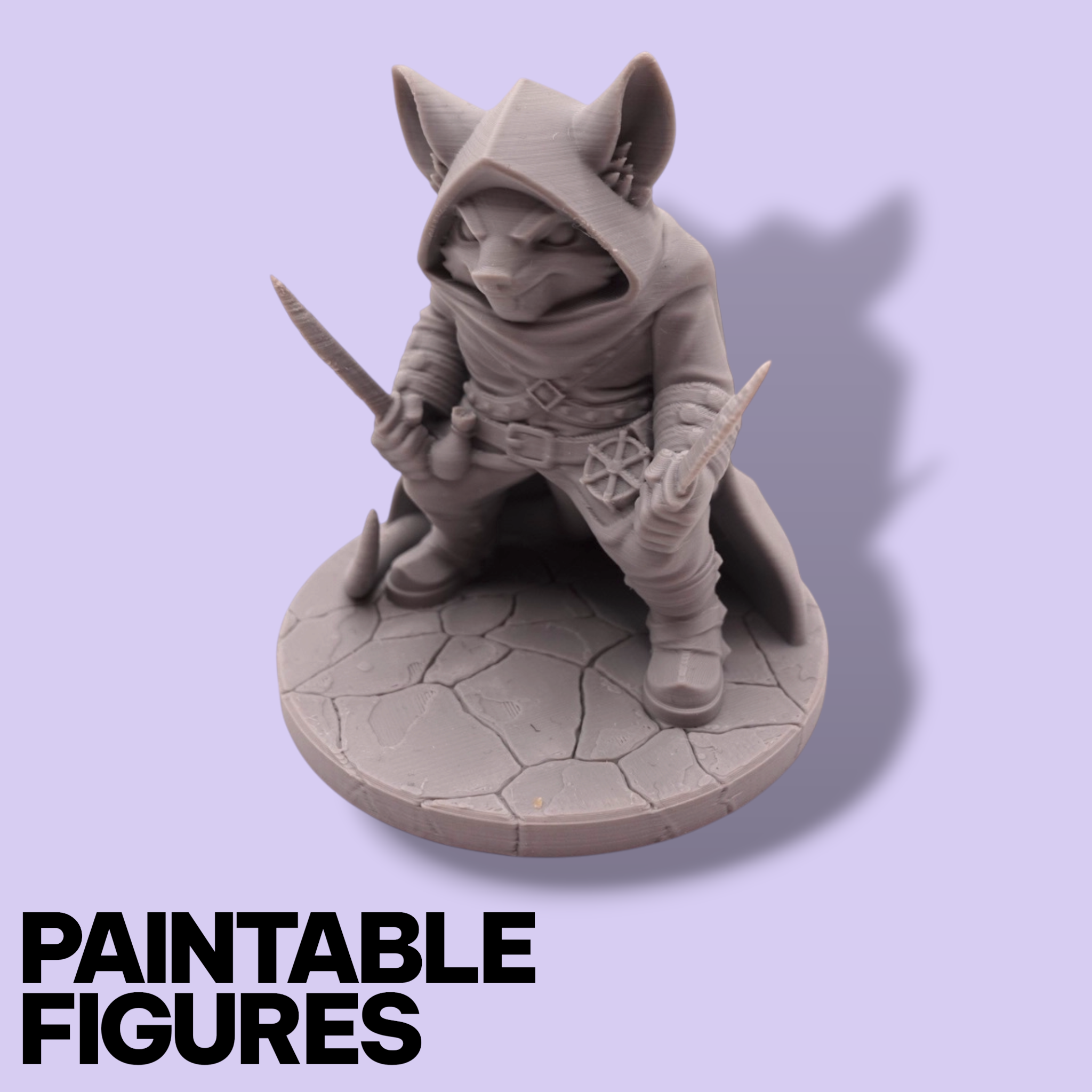 Rat Rogue Fantasy Miniature – 75mm Paintable Scale Figure | Tabletop RPG Thief Assassin
