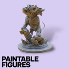 Cerberus 3-Headed Beast Miniature – Paintable 3D Print Figure (32mm & 75mm Scales) | Tabletop RPG Underworld Encounter