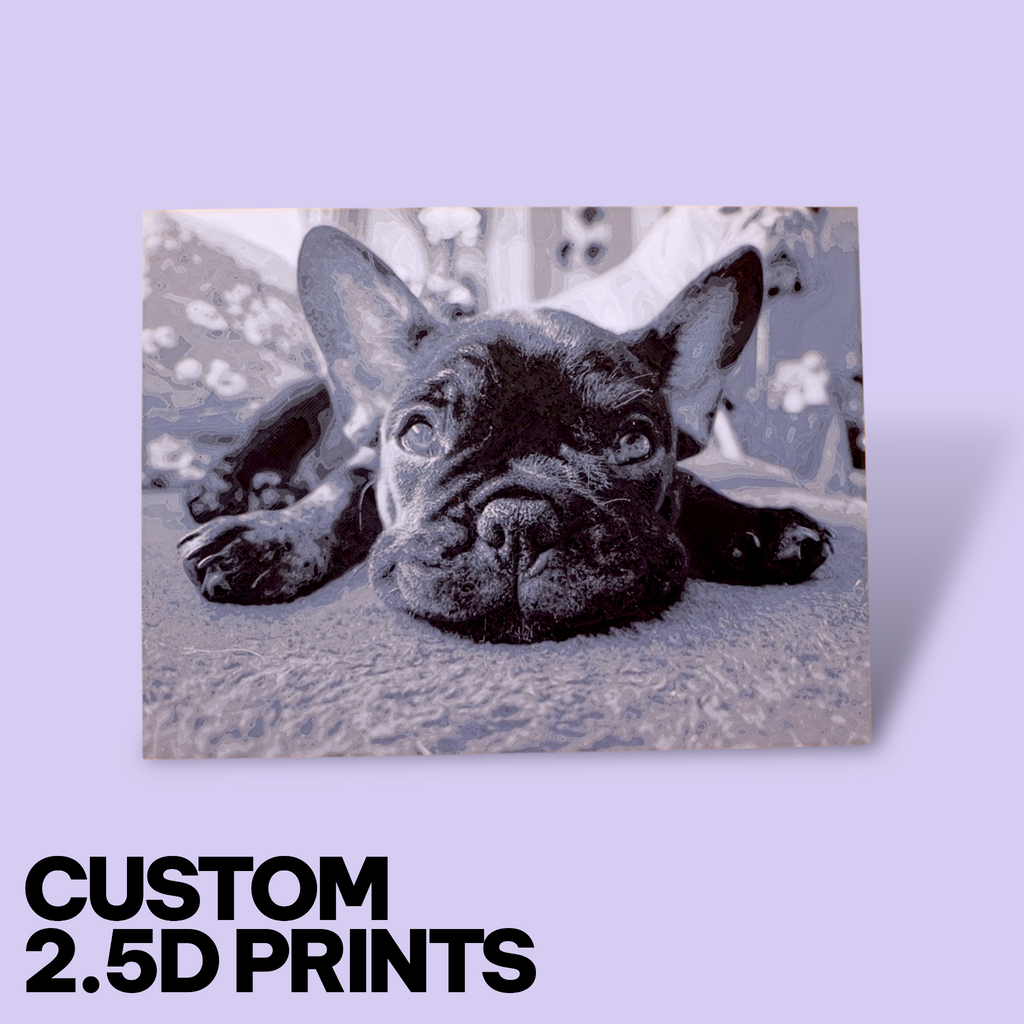 Custom Pet Photo "Paw-Trait" – Personalized 3D Textured Art Print & Display Stand
