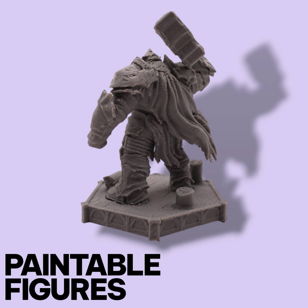 Hammer Goliath Fantasy Miniature – 75mm Paintable Scale Figure | Tabletop RPG Heavy Armor Juggernaut
