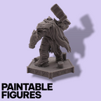 Hammer Goliath Fantasy Miniature – 75mm Paintable Scale Figure | Tabletop RPG Heavy Armor Juggernaut