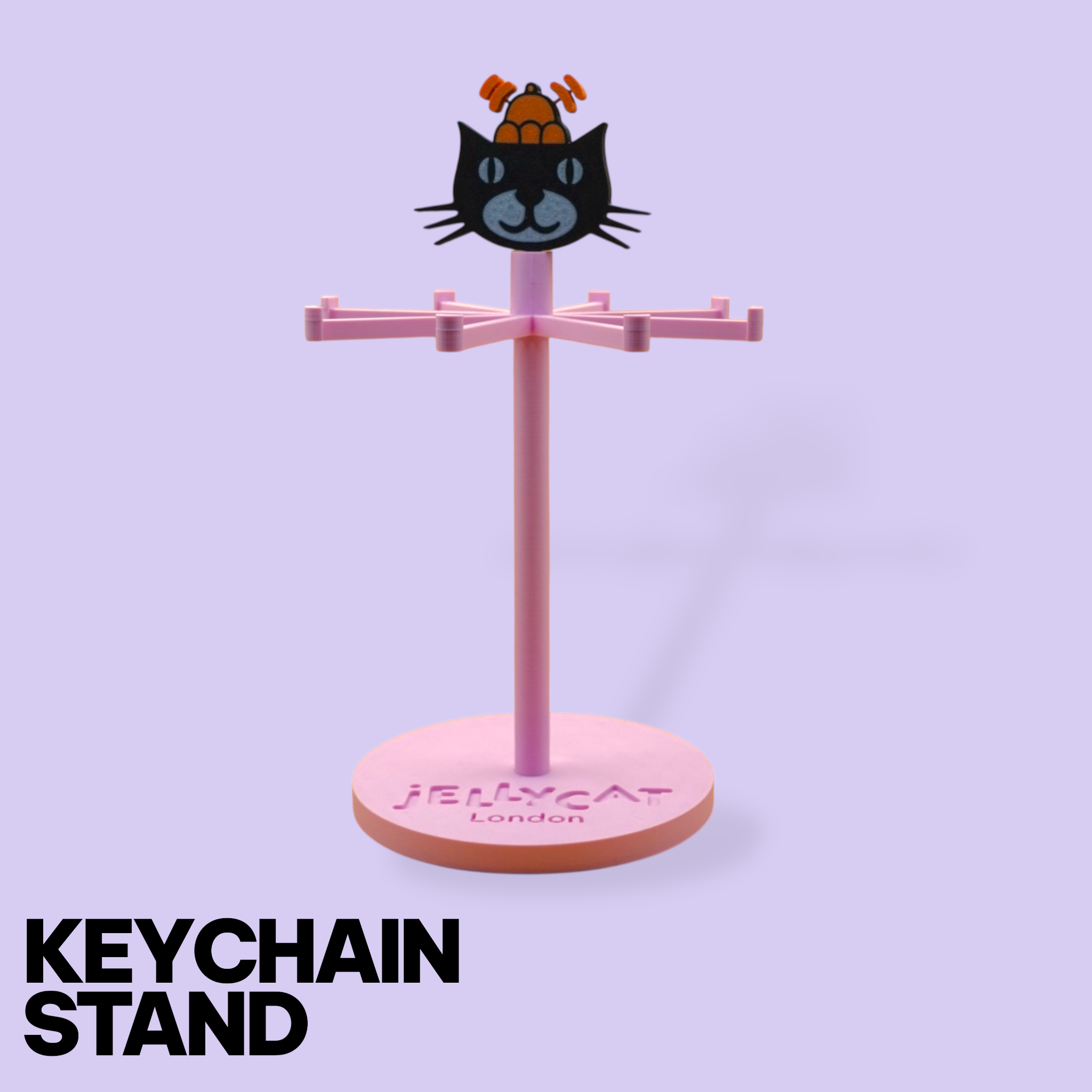 Modular Keychain & Jewellery Display Stand – 3D Printed 8-Hook Desk Organizer Tree