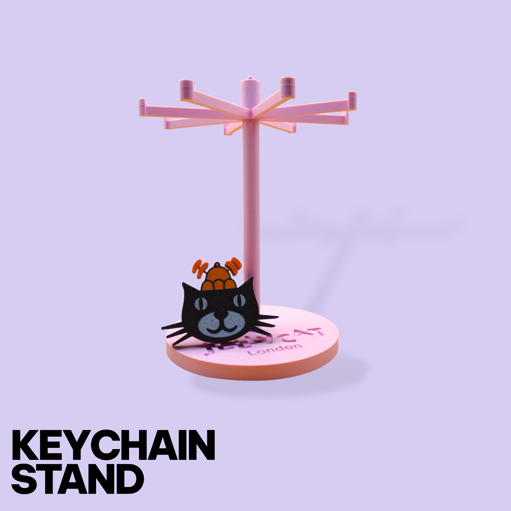 Modular Keychain & Jewellery Display Stand – 3D Printed 8-Hook Desk Organizer Tree