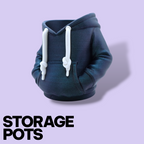3D Printed Hoodie Storage Pots – Quirky Desk Organizer & Novelty Can Holder