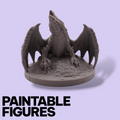 Fantasy Dragon on Treasure Hoard Miniature – Paintable 3D Print Figure (77mm & 96mm Scales) | Tabletop RPG Boss Monster