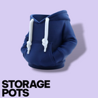 3D Printed Hoodie Storage Pots – Quirky Desk Organizer & Novelty Can Holder