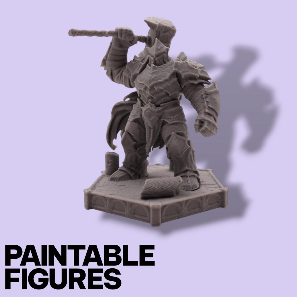 Hammer Goliath Fantasy Miniature – 75mm Paintable Scale Figure | Tabletop RPG Heavy Armor Juggernaut